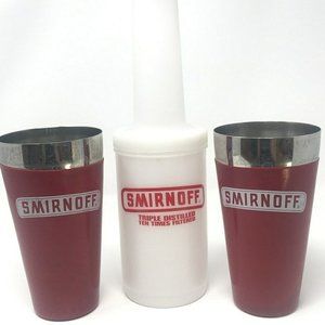 Smirnoff Vodka Bar Set 2 Shakers 1 Store-N-Pour